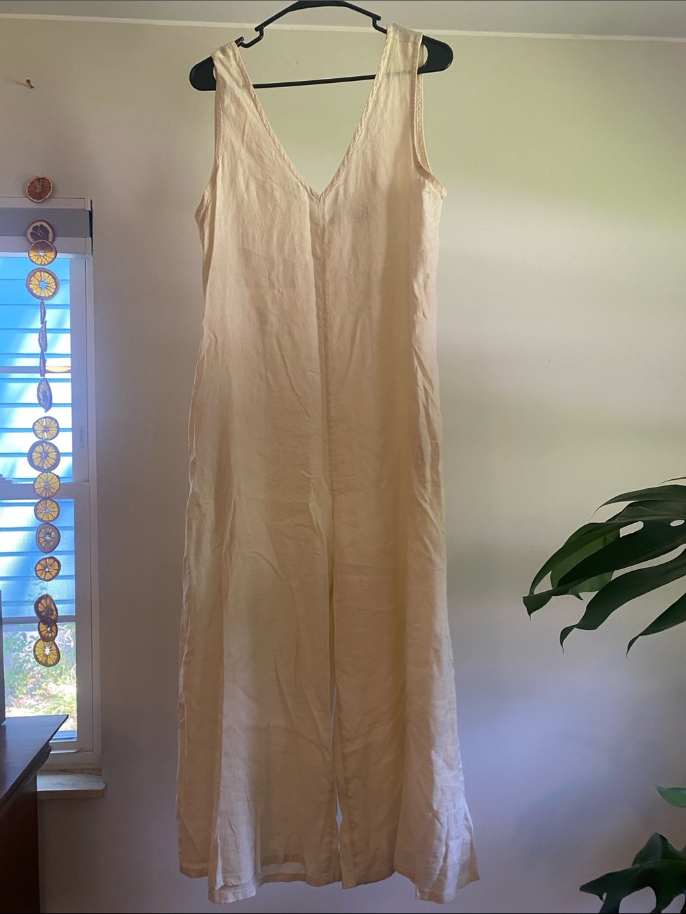 Cream linen blend jumper